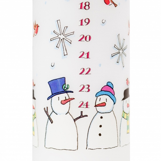 Alison Gardiner Snowmen Pillar Advent Candle (non-fragranced)